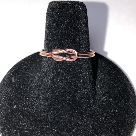 15/20 Rose-Gold Filled double knots ring,S:7 - Picture 2 of 9